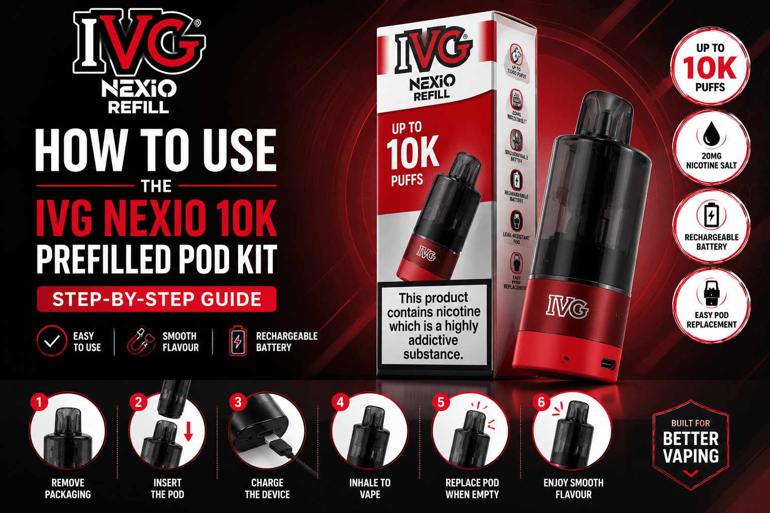 How to Use the IVG Nexio 10K Prefilled Pod Kit (Step-by-Step)