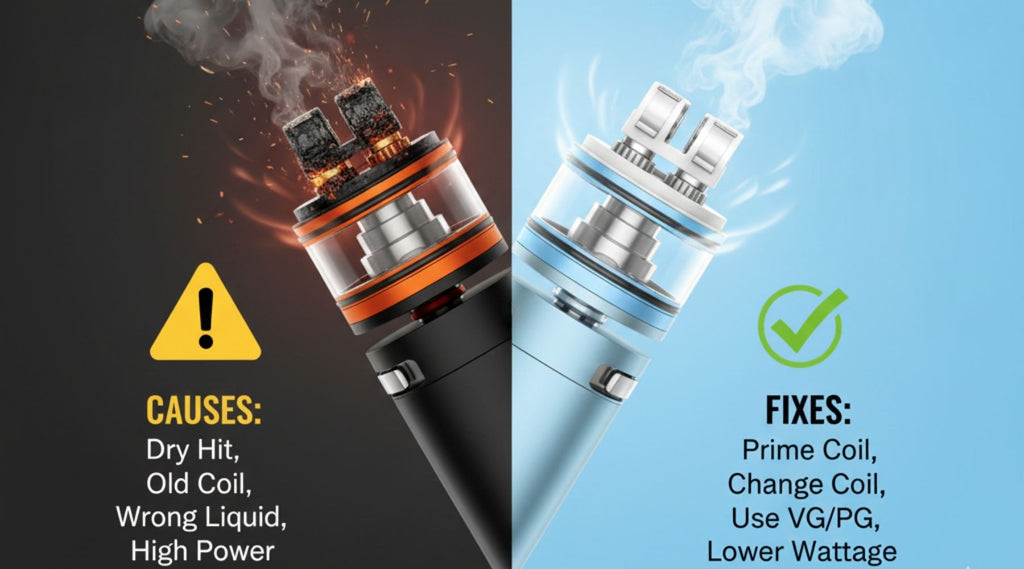 Why Does My Vape Taste Burnt? Causes & Fixes