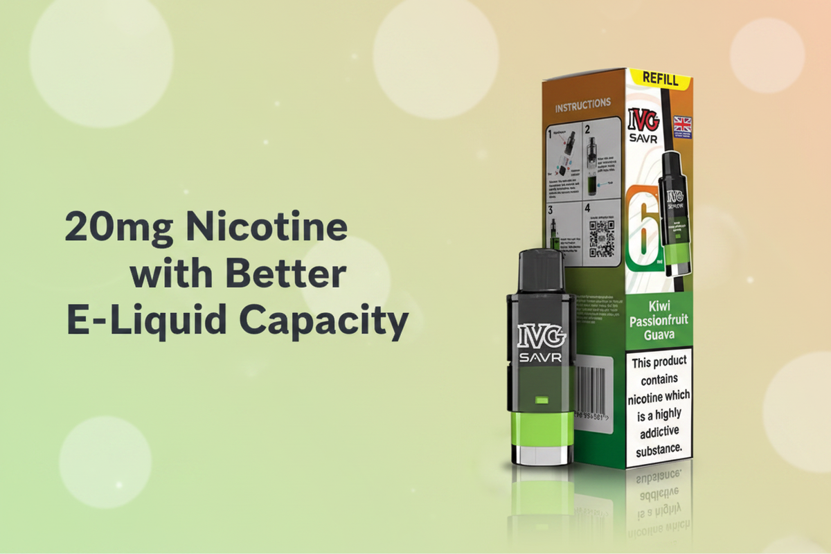 20mg Nicotine with Better E-Liquid Capacity