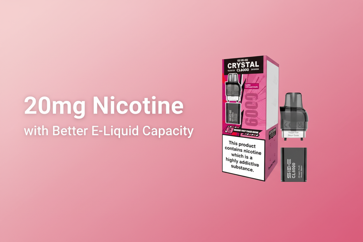 20mg Nicotine with Better E-Liquid Capacity