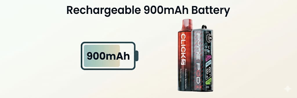 Rechargeable 900mAh Battery