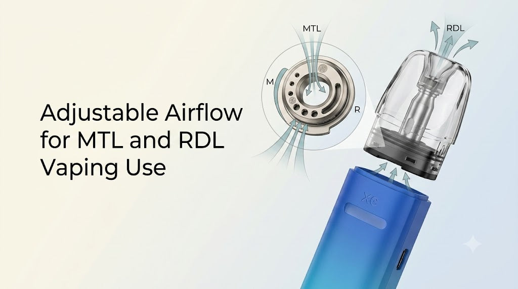 Adjustable Airflow for MTL and RDL Vaping