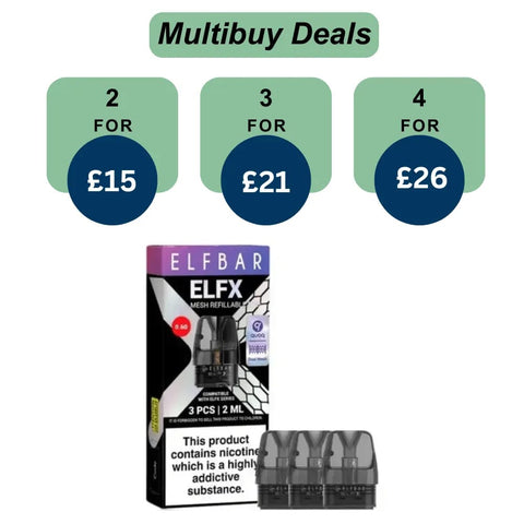 Elf Bar ELFX Replacement Refillable Pods - Pack of 3
