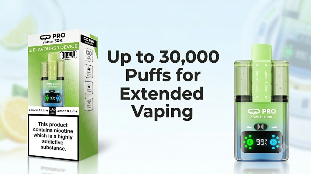 Up to 30,000 Puffs for Extended Vaping
