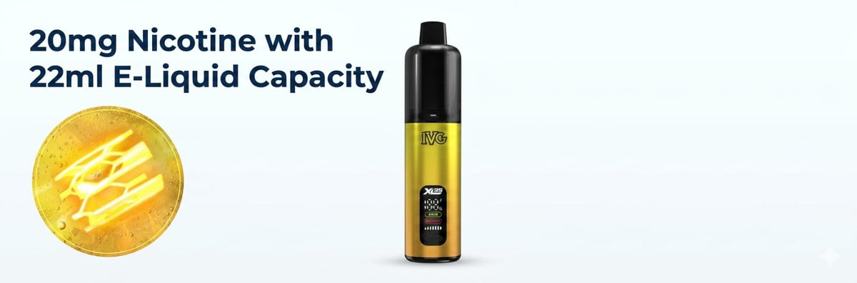 20mg Nicotine with 22ml E-Liquid Capacity