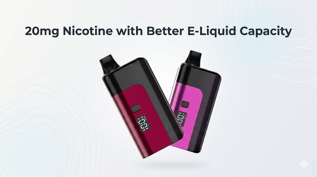 20mg Nicotine with Better E-Liquid Capacity
