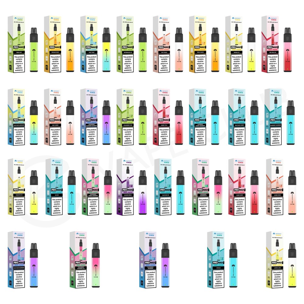 Available Hayati Pro Max S1 1000 Prefilled Pod Kit Flavours