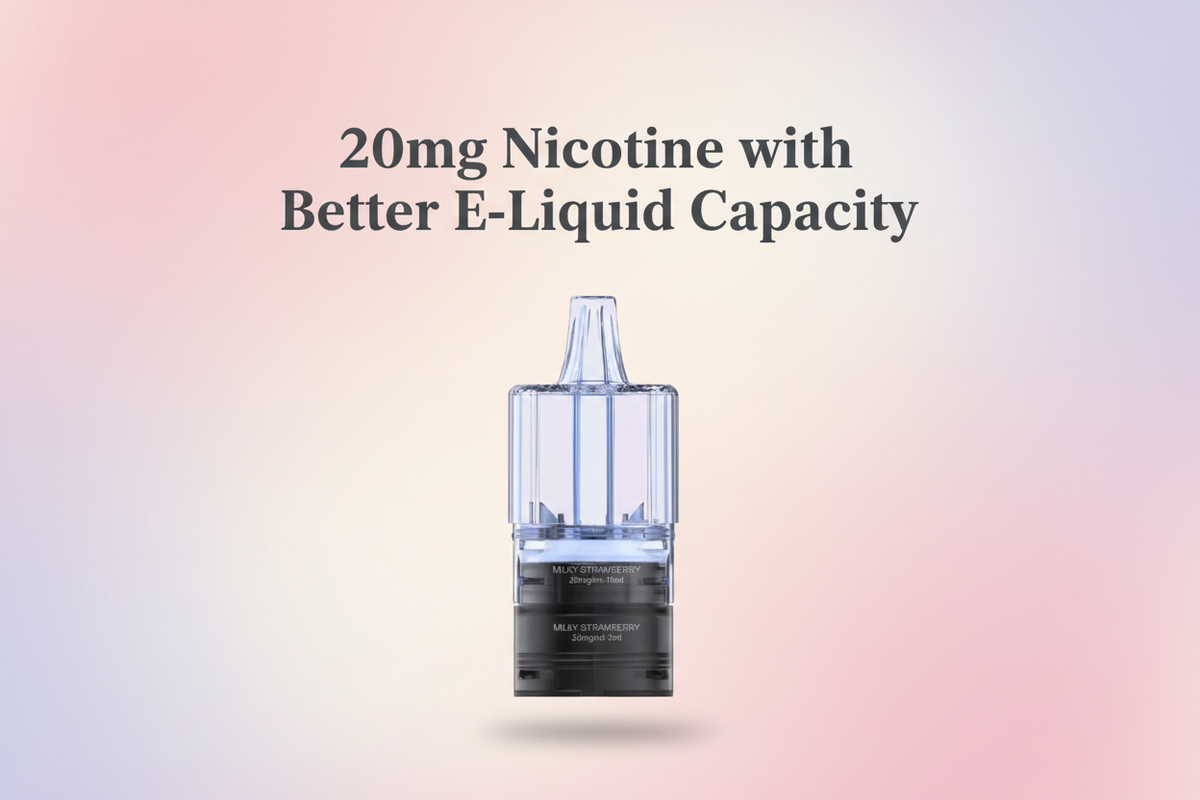 20mg Nicotine with Better E-Liquid Capacity
