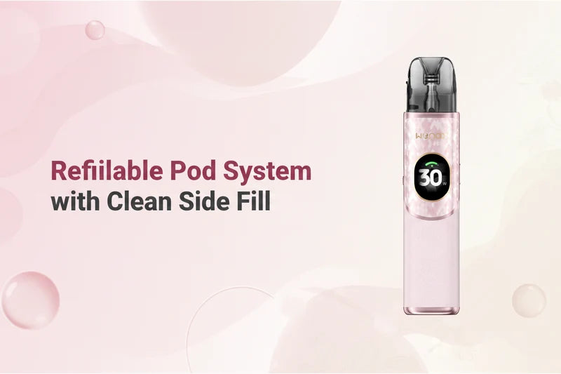 Refillable Pod System with Clean Side Fill