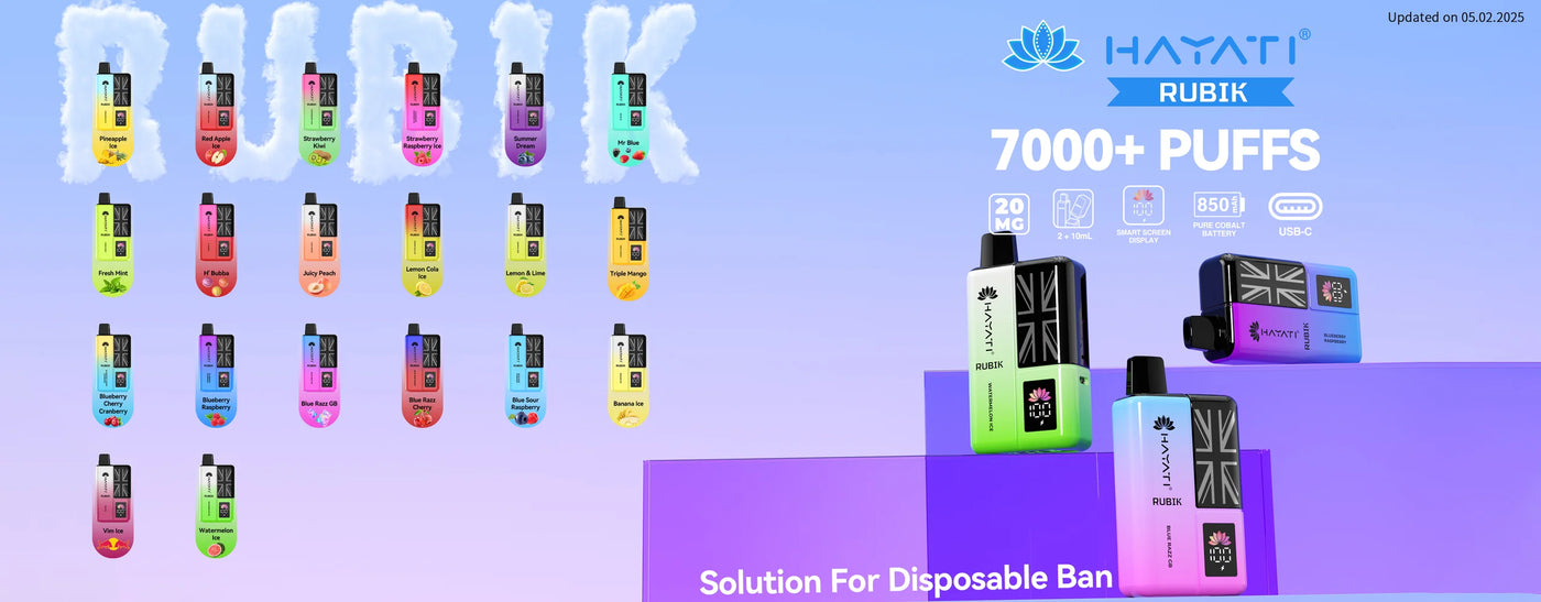 Available Hayati Rubik 7000 Prefilled Pod Vape Kit Flavours Experience