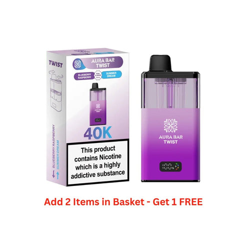 Shop Aura Bar Twist 40k Prefilled Pod Kit - Box of 5 - Aura Bar Twist 40k Prefilled Pod Kit - Box of 5 - Vape Blaze