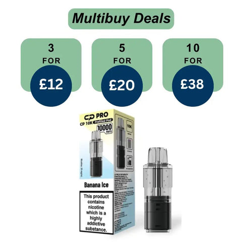 Shop Banana Ice Crystal Pro CP10k Prefilled Pods - £4.99 or 3 For £12 - Banana Ice Crystal Pro CP10k Prefilled Pods - £4.99 or 3 For £12 - Vape Blaze