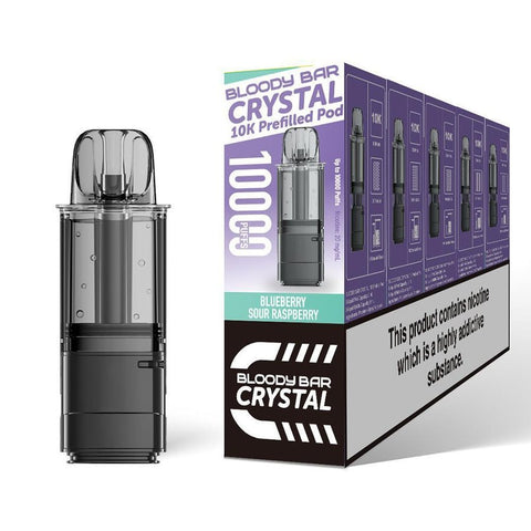 Shop Bloody Bar Crystal 10k Replacement Pods Pack of 5 - buy Bloody Bar Crystal 10k Replacement Pods Pack of 5 at Wolfvapes.co.uk - Vape Blaze