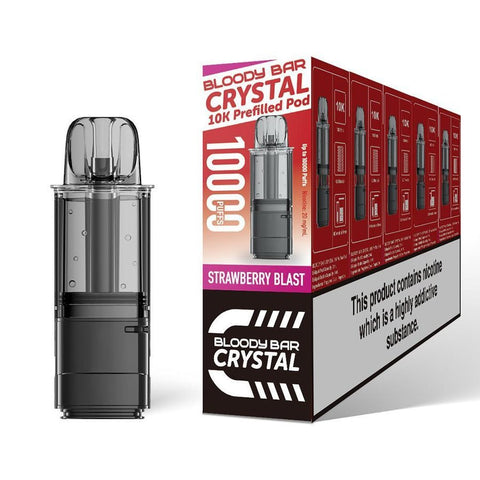 Shop Bloody Bar Crystal 10k Replacement Pods Pack of 5 - buy Bloody Bar Crystal 10k Replacement Pods Pack of 5 at Wolfvapes.co.uk - Vape Blaze