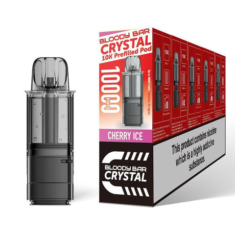 Shop Bloody Bar Crystal 10k Replacement Pods Pack of 5 - buy Bloody Bar Crystal 10k Replacement Pods Pack of 5 at Wolfvapes.co.uk - Vape Blaze