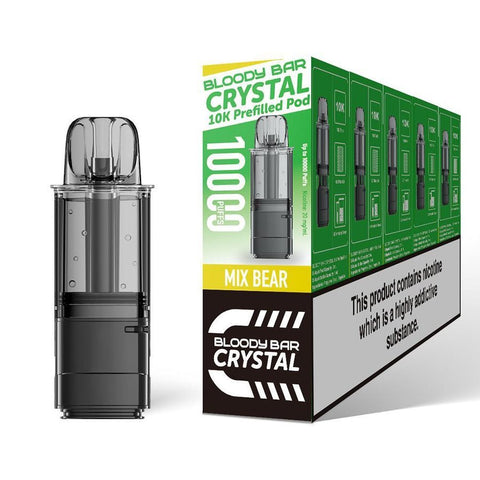 Shop Bloody Bar Crystal 10k Replacement Pods Pack of 5 - buy Bloody Bar Crystal 10k Replacement Pods Pack of 5 at Wolfvapes.co.uk - Vape Blaze