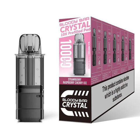 Shop Bloody Bar Crystal 10k Replacement Pods Pack of 5 - buy Bloody Bar Crystal 10k Replacement Pods Pack of 5 at Wolfvapes.co.uk - Vape Blaze