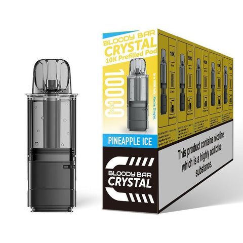 Shop Bloody Bar Crystal 10k Replacement Pods Pack of 5 - buy Bloody Bar Crystal 10k Replacement Pods Pack of 5 at Wolfvapes.co.uk - Vape Blaze