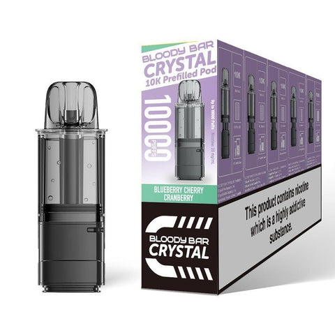 Shop Bloody Bar Crystal 10k Replacement Pods Pack of 5 - buy Bloody Bar Crystal 10k Replacement Pods Pack of 5 at Wolfvapes.co.uk - Vape Blaze