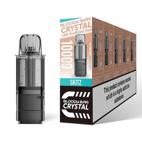 Shop Bloody Bar Crystal 10k Replacement Pods Pack of 5 - buy Bloody Bar Crystal 10k Replacement Pods Pack of 5 at Wolfvapes.co.uk - Vape Blaze