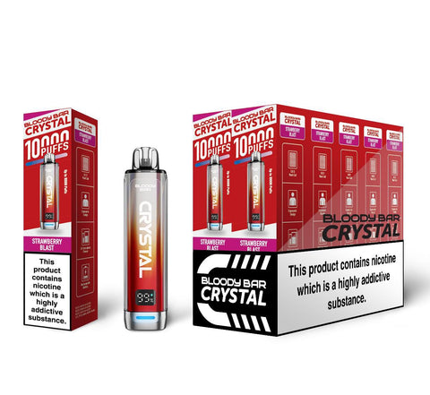 Shop Bloody Bar Crystal 10k Vape Kit - buy Bloody Bar Crystal 10k Disposable Vape Box of 5 at Wolfvapes.co.uk - Vape Blaze