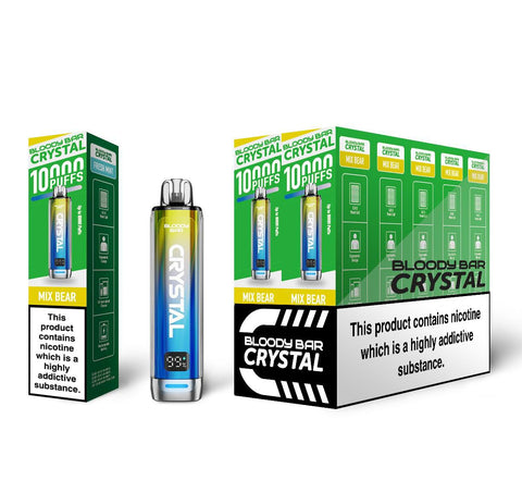 Shop Bloody Bar Crystal 10k Vape Kit - buy Bloody Bar Crystal 10k Disposable Vape Box of 5 at Wolfvapes.co.uk - Vape Blaze