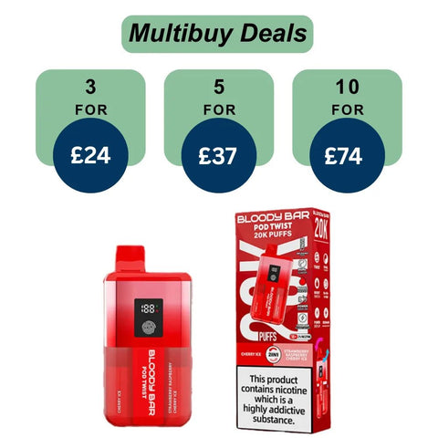 Shop Bloody Bar Pod Twist 20K Prefilled Pod Kit - Bloody Bar Pod Twist 20K Prefilled Pod Kit - Vape Blaze