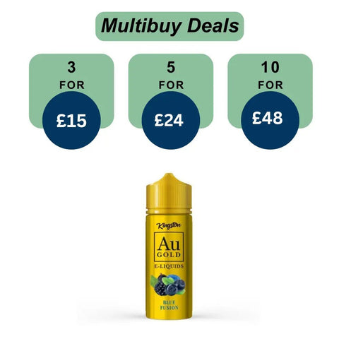 Shop Blue Fusion Kingston AU Gold 100ml E - liquid Shortfill - Blue Fusion Kingston AU Gold 100ml E - liquid Shortfill - Vape Blaze