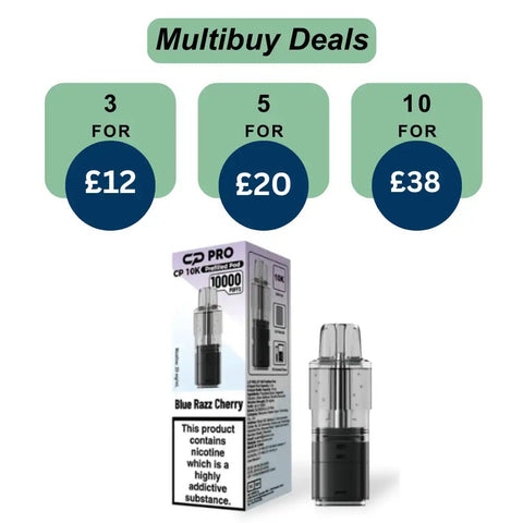 Shop Blue Razz Cherry Crystal Pro CP10k Prefilled Pods - £4.99 or 3 For £12 - Blue Razz Cherry Crystal Pro CP10k Prefilled Pods - £4.99 or 3 For £12 - Vape Blaze