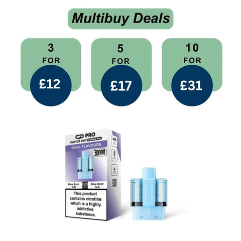 Shop Blue Razz Gummy Bear Crystal Pro Switch 30k Prefilled Pods - £5.99 or 3 For £12 - Blue Razz Gummy Bear Crystal Pro Switch 30k Prefilled Pods - £5.99 or 3 For £12 - Vape Blaze