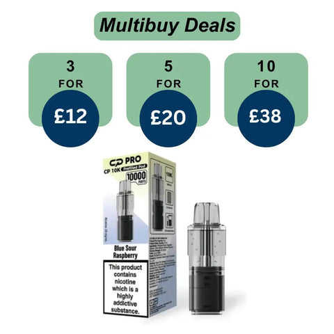 Shop Blue Sour Raspberry Crystal Pro CP 10k Prefilled Pods - £4.99 or 3 For £12 - Blue Sour Raspberry Crystal Pro CP 10k Prefilled Pods - £4.99 or 3 For £12 - Vape Blaze
