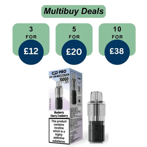 Shop Blueberry Cherry Cranberry Crystal Pro CP10k Prefilled Pods - £4.99 or 3 For £12 - Blueberry Cherry Cranberry Crystal Pro CP10k Prefilled Pods - £4.99 or 3 For £12 - Vape Blaze