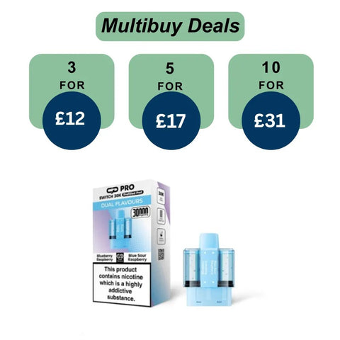 Shop Blueberry Raspberry / Blue Sour Raspberry Crystal Pro Switch 30k Prefilled Pods - £5.99 or 3 For £12 - Blueberry Raspberry / Blue Sour Raspberry Crystal Pro Switch 30k Prefilled Pods - £5.99 or 3 For £12 - Vape Blaze
