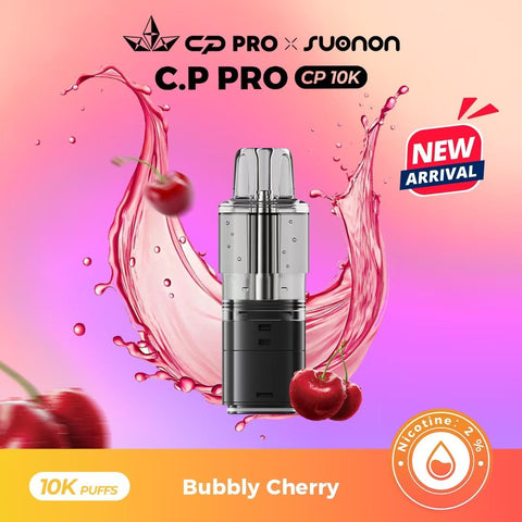 Shop Bubbly Cherry - CP Pro CP10k Prefilled Pods - Crystal Pro CP 10k Prefilled Pods - £4.99 or 3 For £12 - Vape Blaze