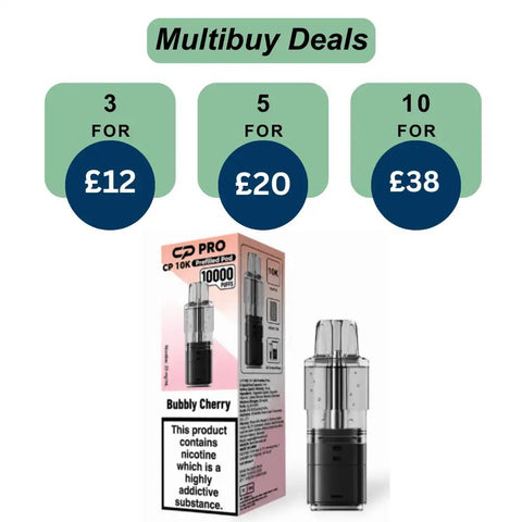 Shop Bubbly Cherry Crystal Pro CP10k Prefilled Pods - £4.99 or 3 For £12 - Bubbly Cherry Crystal Pro CP10k Prefilled Pods - £4.99 or 3 For £12 - Vape Blaze
