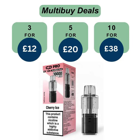 Shop Cherry Ice Crystal Pro CP10k Prefilled Pods - £4.99 or 3 For £12 - Cherry Ice Crystal Pro CP10k Prefilled Pods - £4.99 or 3 For £12 - Vape Blaze