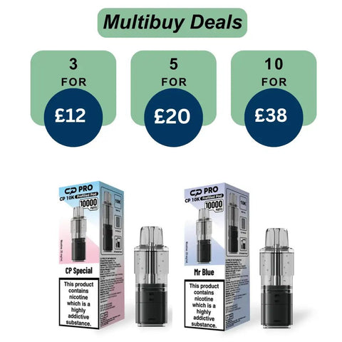 Shop CP Pro CP10k Prefilled Pods - £4.99 or 3 For £12 - CP Pro CP10k Prefilled Pods - £4.99 or 3 For £12 - Vape Blaze