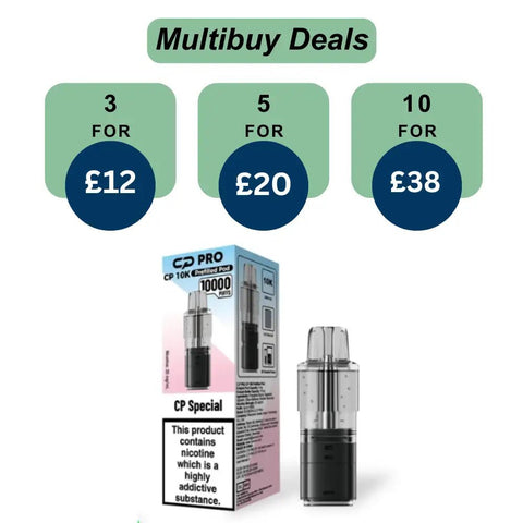 Shop CP Special Crystal Pro CP10k Prefilled Pods - £4.99 or 3 For £12 - CP Special Crystal Pro CP10k Prefilled Pods - £4.99 or 3 For £12 - Vape Blaze