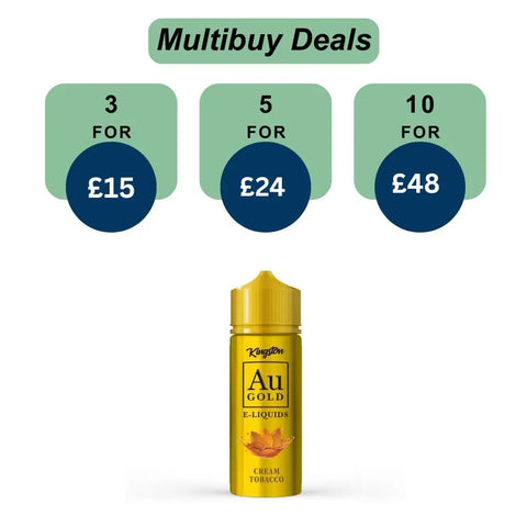 Shop Cream Tobacco Kingston AU Gold 100ml E - liquid Shortfill - Cream Tobacco Kingston AU Gold 100ml E - liquid Shortfill - Vape Blaze