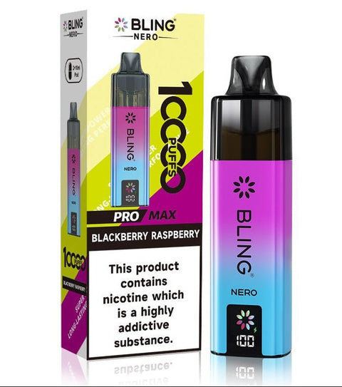 Shop Crystal Bling Nero 10k Prefilled Pod Kit - Crystal Bling Nero 10k Vape Kit Box of 5 Blackberry Raspberry - Vape Blaze
