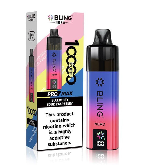 Shop Crystal Bling Nero 10k Prefilled Pod Kit - Crystal Bling Nero 10k Vape Kit Box of 5 Blue Sour Raspberry - Vape Blaze