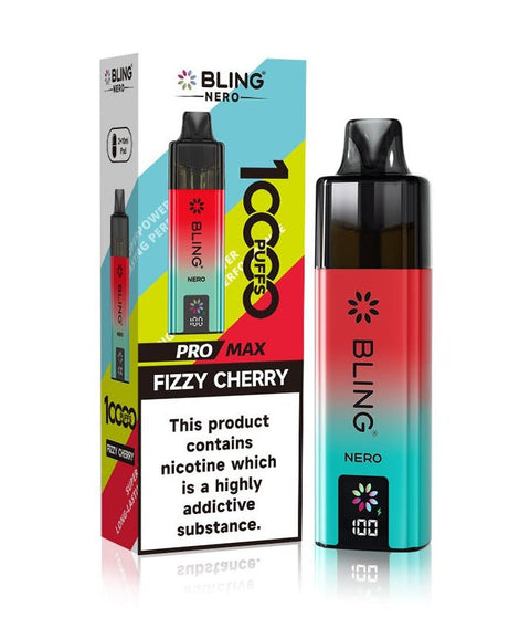 Shop Crystal Bling Nero 10k Prefilled Pod Kit - Crystal Bling Nero 10k Vape Kit Box of 5 Fizzy Cherry - Vape Blaze