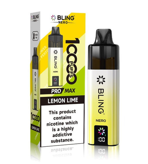 Shop Crystal Bling Nero 10k Prefilled Pod Kit - Crystal Bling Nero 10k Vape Kit Box of 5 Lemon Lime - Vape Blaze
