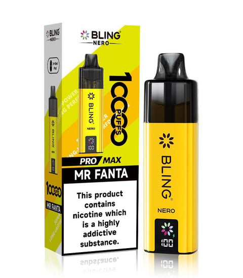 Shop Crystal Bling Nero 10k Prefilled Pod Kit - Crystal Bling Nero 10k Vape Kit Box of 5 Mr Fanta - Vape Blaze