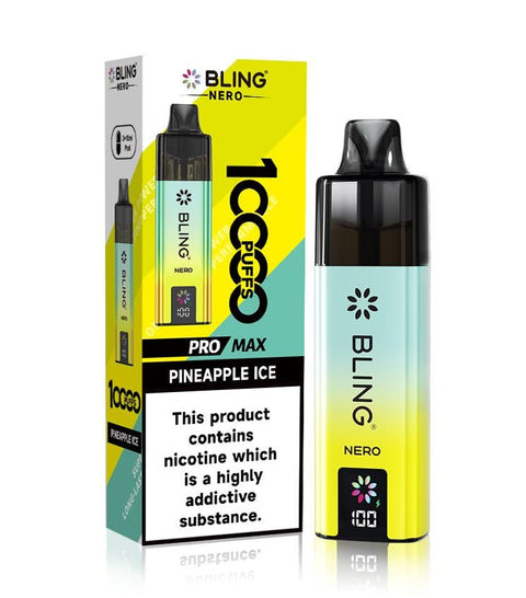 Shop Crystal Bling Nero 10k Prefilled Pod Kit - Crystal Bling Nero 10k Vape Kit Box of 5 Pineapple Ice - Vape Blaze