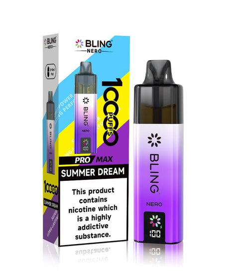 Shop Crystal Bling Nero 10k Prefilled Pod Kit - Crystal Bling Nero 10k Vape Kit Box of 5 Summer Dream - Vape Blaze