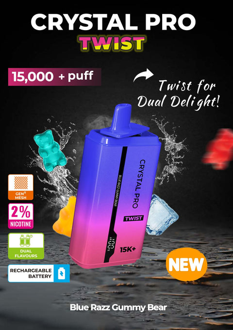 Shop Crystal Pro Plus Twists 15000 Puff Refillable & Rechargeable Vape Device - Crystal Pro Plus Twists 15000 Puff Refillable & Rechargeable Vape Device - Vape Blaze