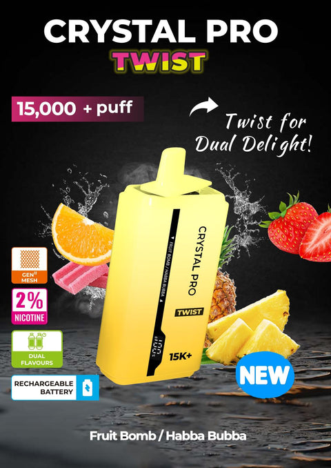 Shop Crystal Pro Plus Twists 15000 Puff Refillable & Rechargeable Vape Device - Crystal Pro Plus Twists 15000 Puff Refillable & Rechargeable Vape Device - Vape Blaze