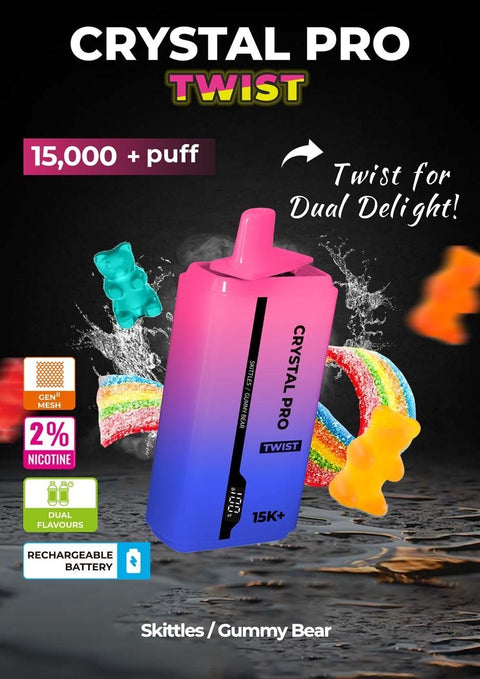 Shop Crystal Pro Plus Twists 15000 Puff Refillable & Rechargeable Vape Device - Crystal Pro Plus Twists 15000 Puff Refillable & Rechargeable Vape Device - Vape Blaze