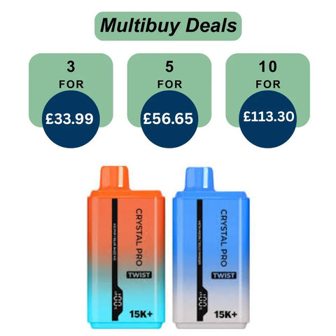 Shop Crystal Pro Plus Twists 15000 Puff Refillable & Rechargeable Vape Device - Crystal Pro Plus Twists 15000 Puff Refillable & Rechargeable Vape Device - Vape Blaze